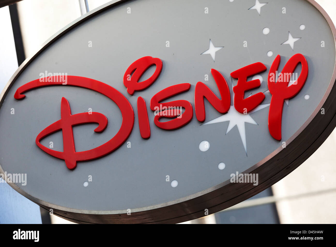 Sign for the Disney store. Stock Photo
