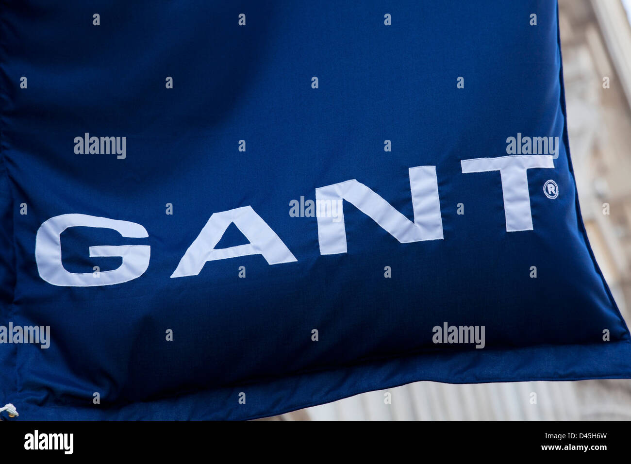 Sign for clothes shop GANT. Stock Photo