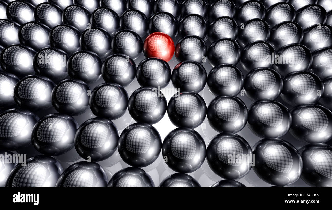 3D rendered Illustration. Abstract background of infinite spheres ...