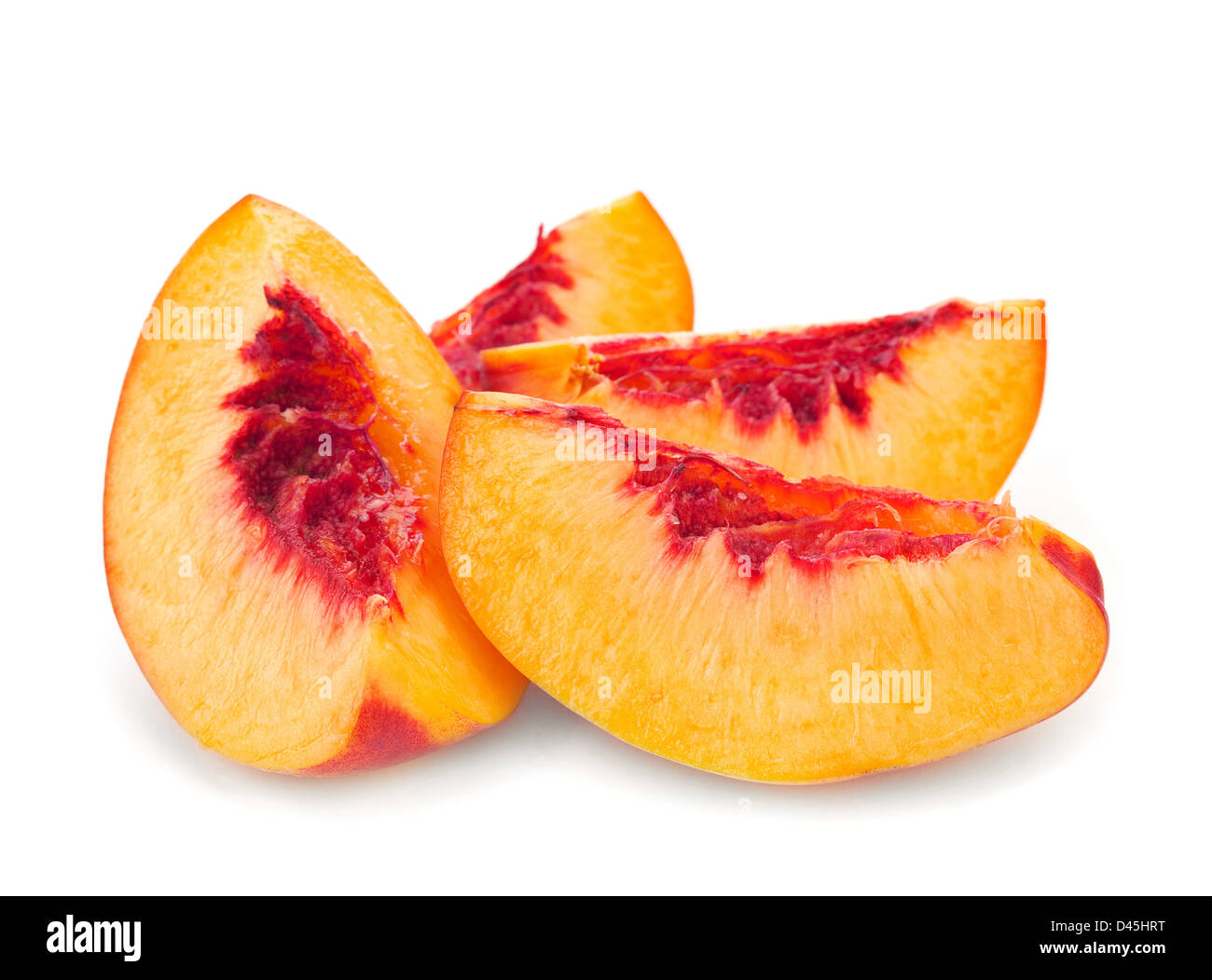 Nectarine peach family fruit isolated on white Stock Photo Alamy