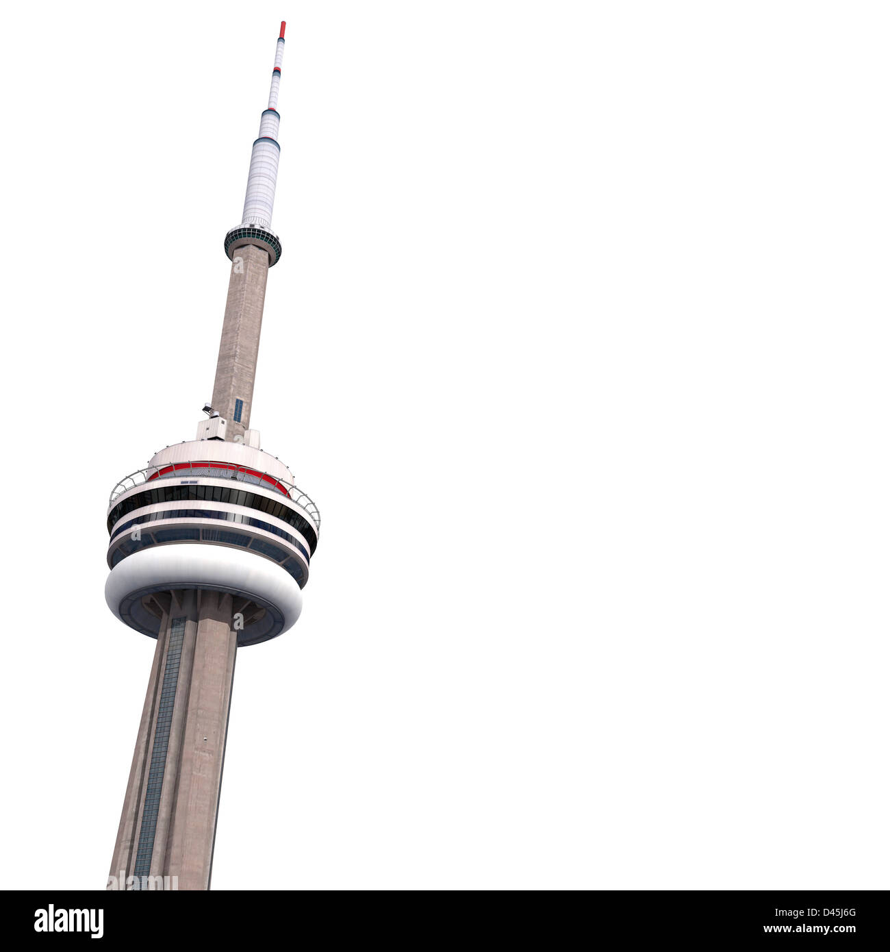 Toronto CN Tower isolated on white background. Photorealistic 3D illustration. Stock Photo