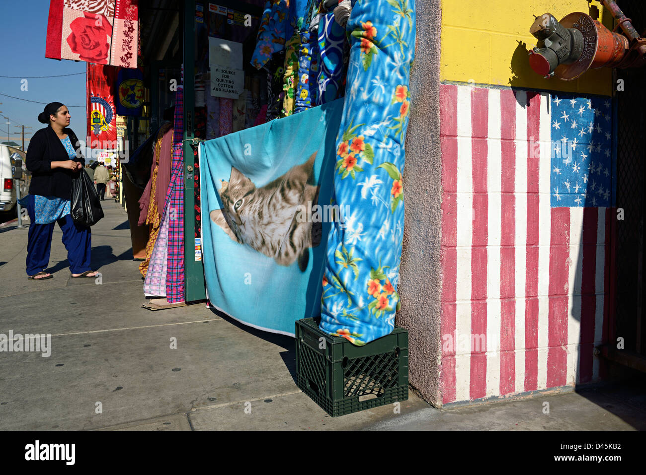fabric store downtown los angeles Stock Photo