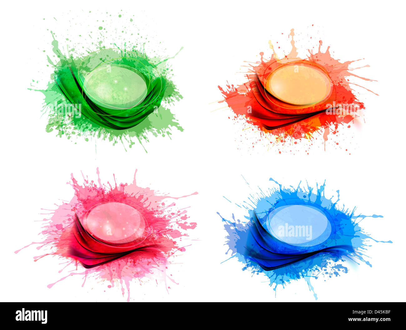 Collection of colorful abstract watercolor backgrounds. Vector Stock ...