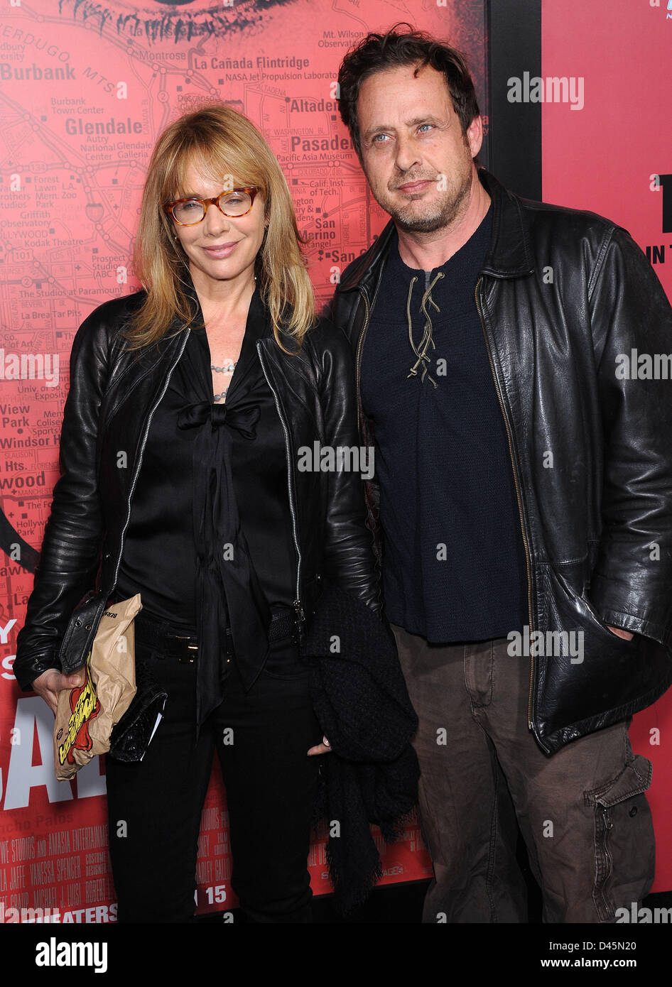 March 5, 2013 - Hollywood, California, U.S. - Rosanna Arquette & brother Richmond Arquette arrives for the premiere of the film 'The Call' at the ArcLight theater. (Credit Image: Credit:  Lisa O'Connor/ZUMAPRESS.com/Alamy Live News) Stock Photo