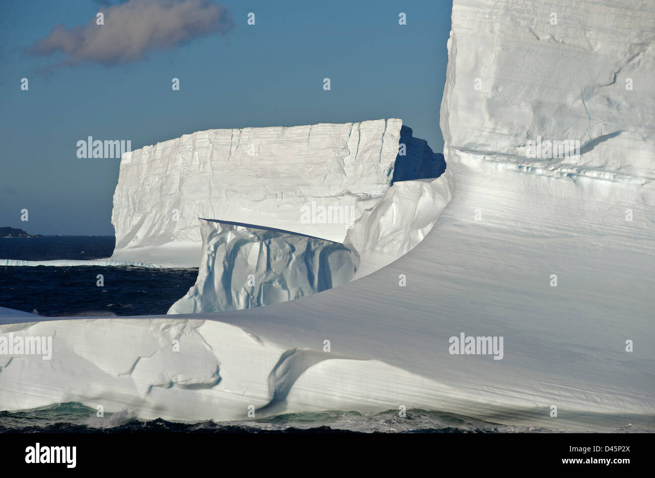 Huge tabular icebergs in the south Atlantic Ocean near the entrance to Drygalski Fjord in South