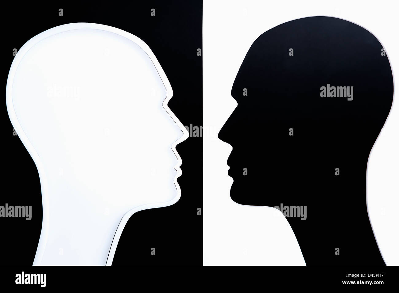 black and white human head shape Stock Photo - Alamy