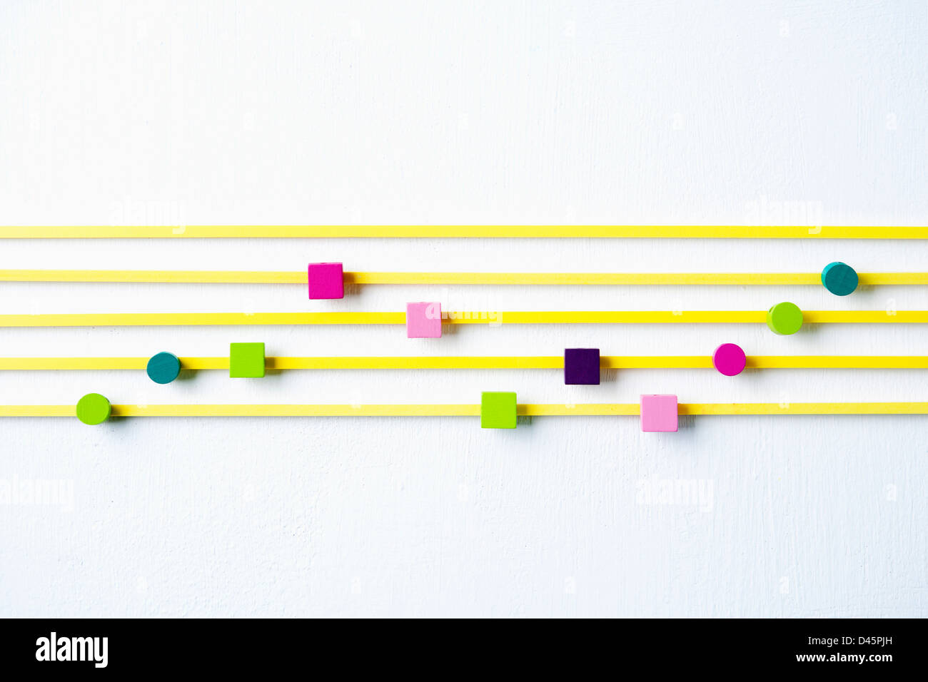 shapes on musical notation lines Stock Photo Alamy