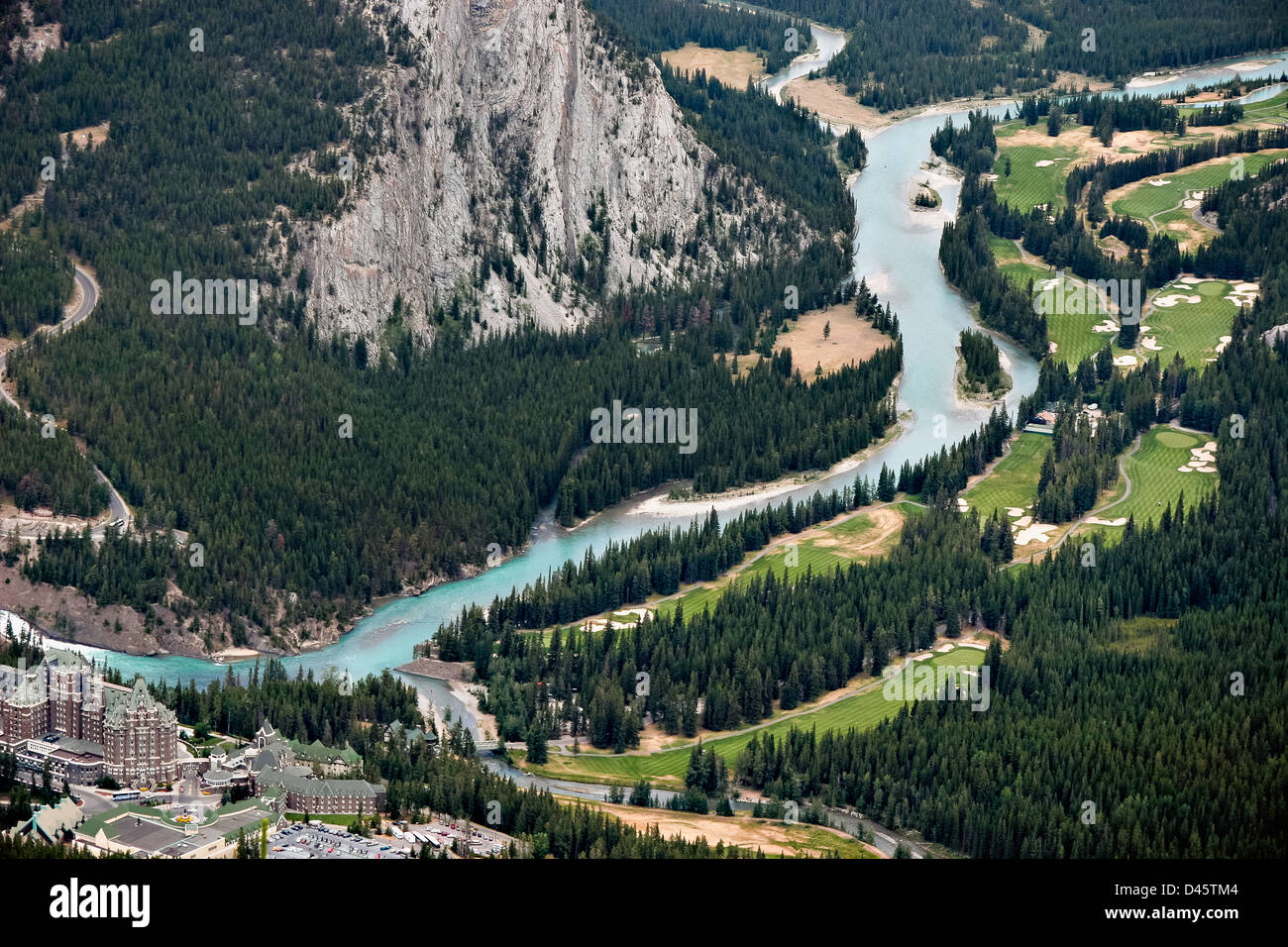 The Fairmont Banff Springs Hotel and Golf Course Stock Photo