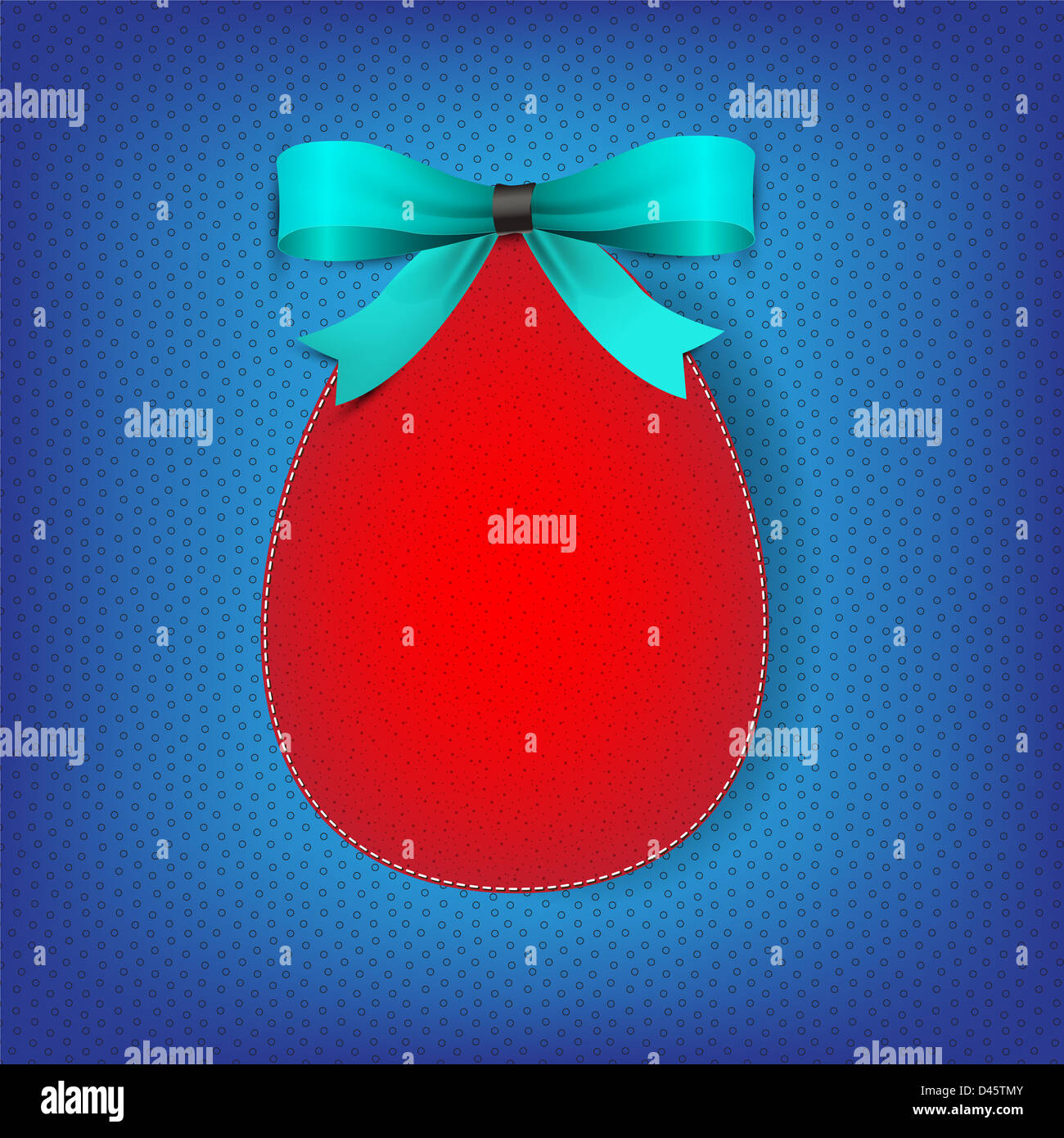 Easter background with a stiched egg and a blue bow Stock Photo - Alamy