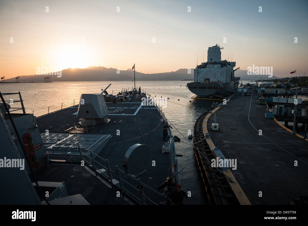 USS Stockdale pulls into Subic Bay. Stock Photo