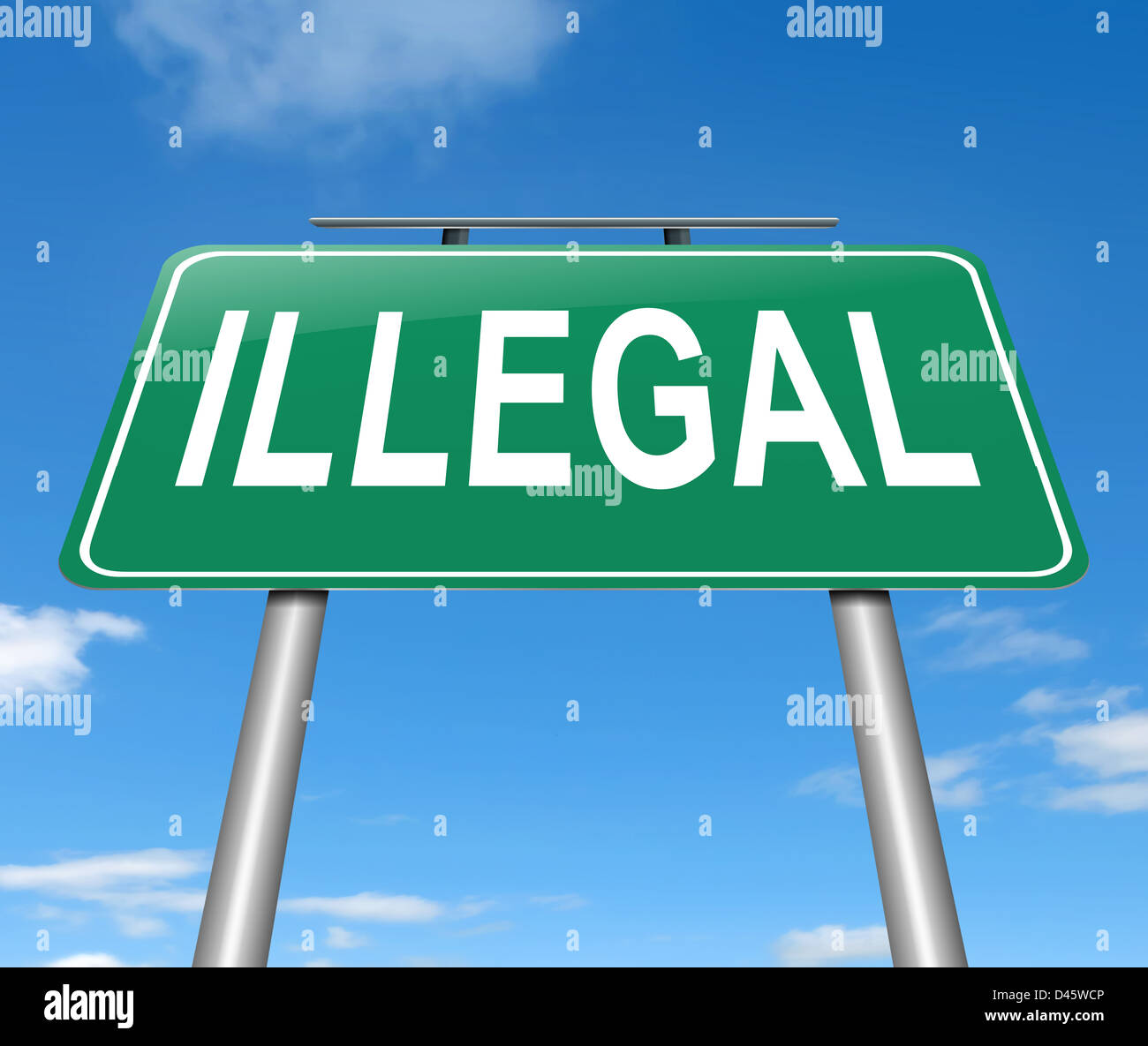 Illegal sign Stock Photo Alamy