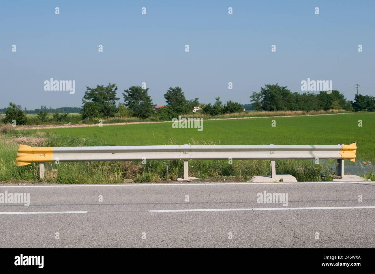 guard rail on a road in countryside Stock Photo Alamy