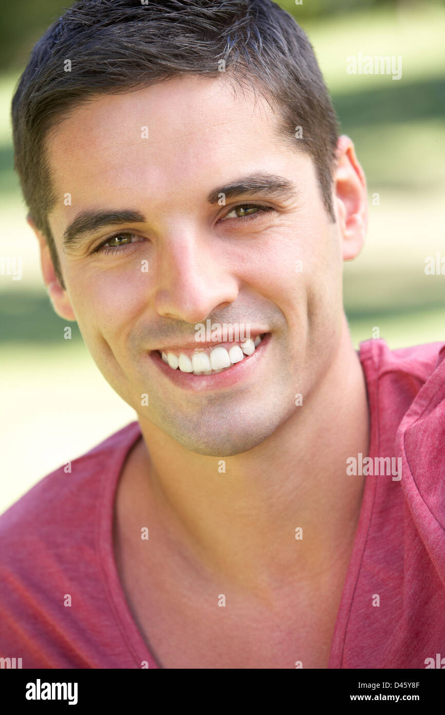 Outdoor Portrait Of Smiling Young Man Stock Photo - Alamy