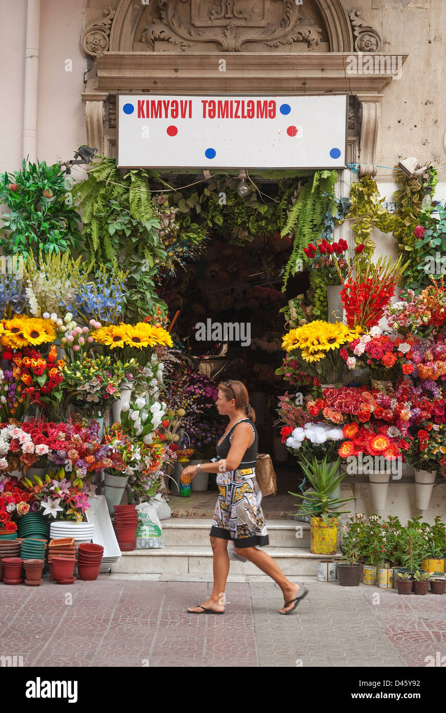 florist shop in baku azerbaijan street Stock Photo