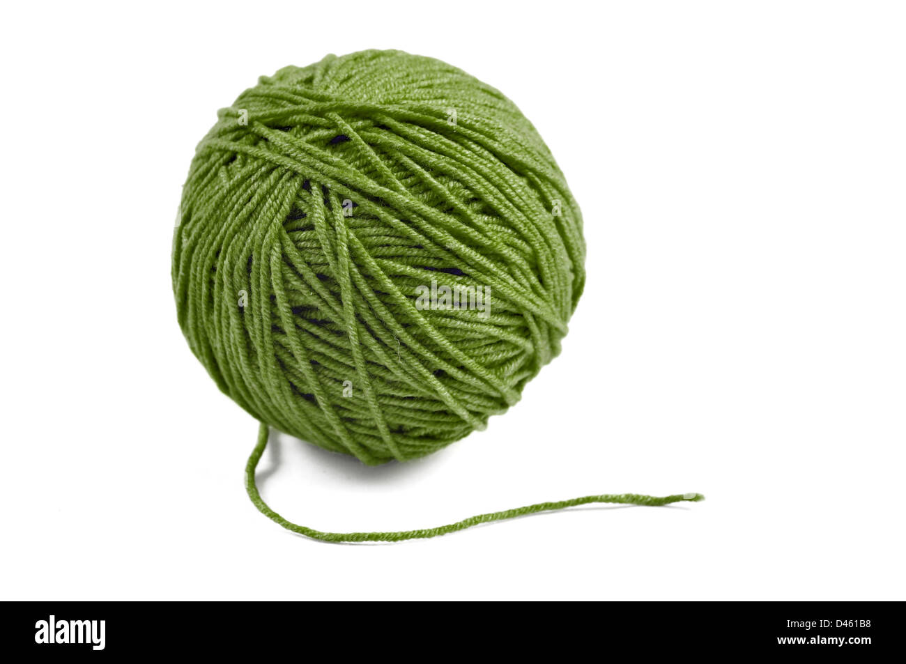 Green Wool Stock Photo - Download Image Now - Ball Of Wool, White