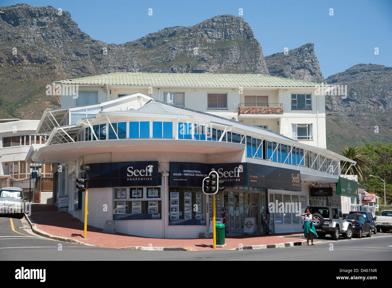 Estate agent's offices of Seeff Properties and Pam Golding on the front in  Camps Bay seaside resort close to Cape Town S Africa Stock Photo - Alamy