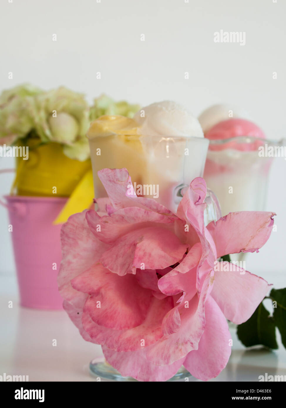 Scoop of delicious Italian fresh ice cream on white background Stock
