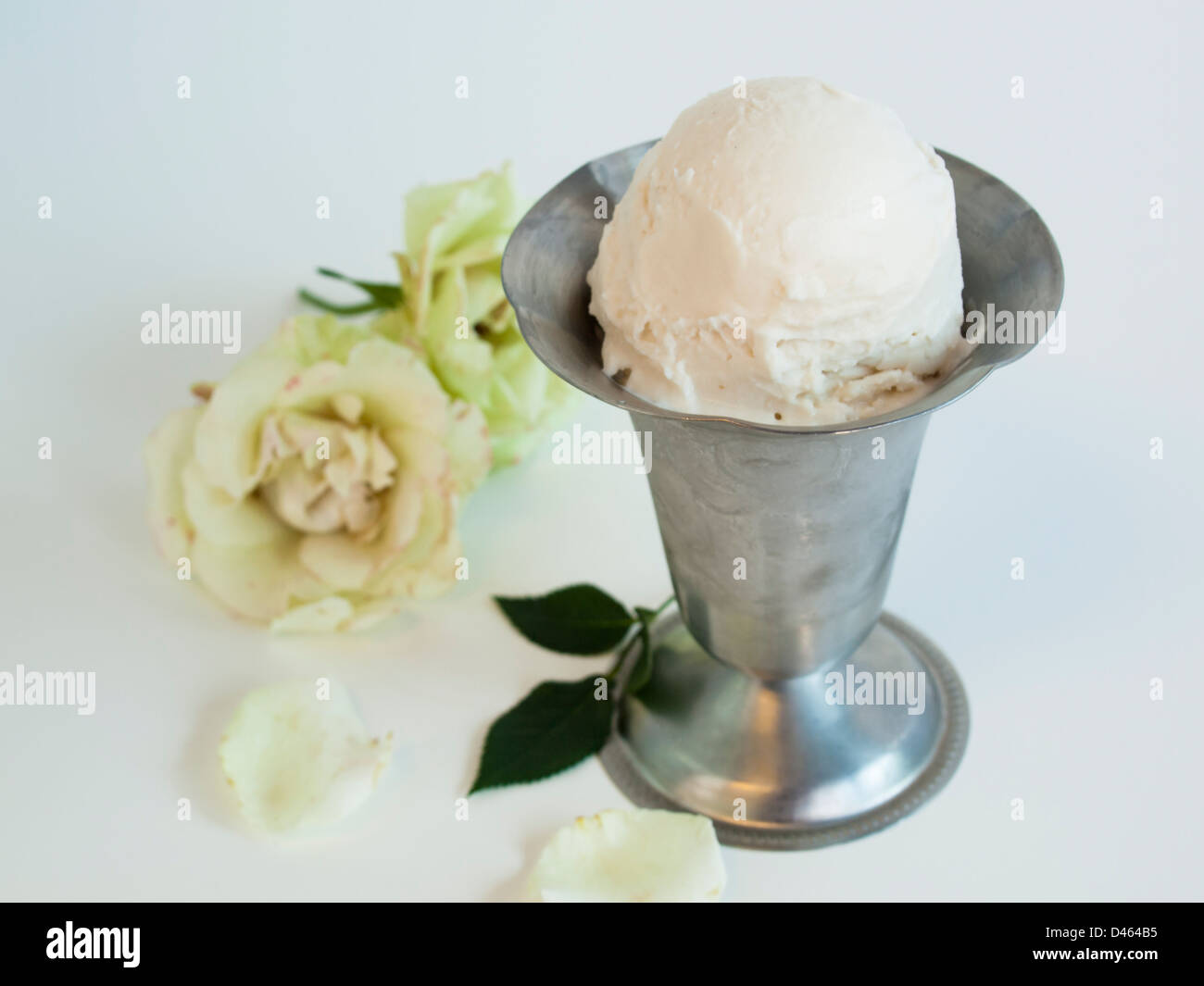 Scoop of delicious Italian fresh ice cream on white background Stock
