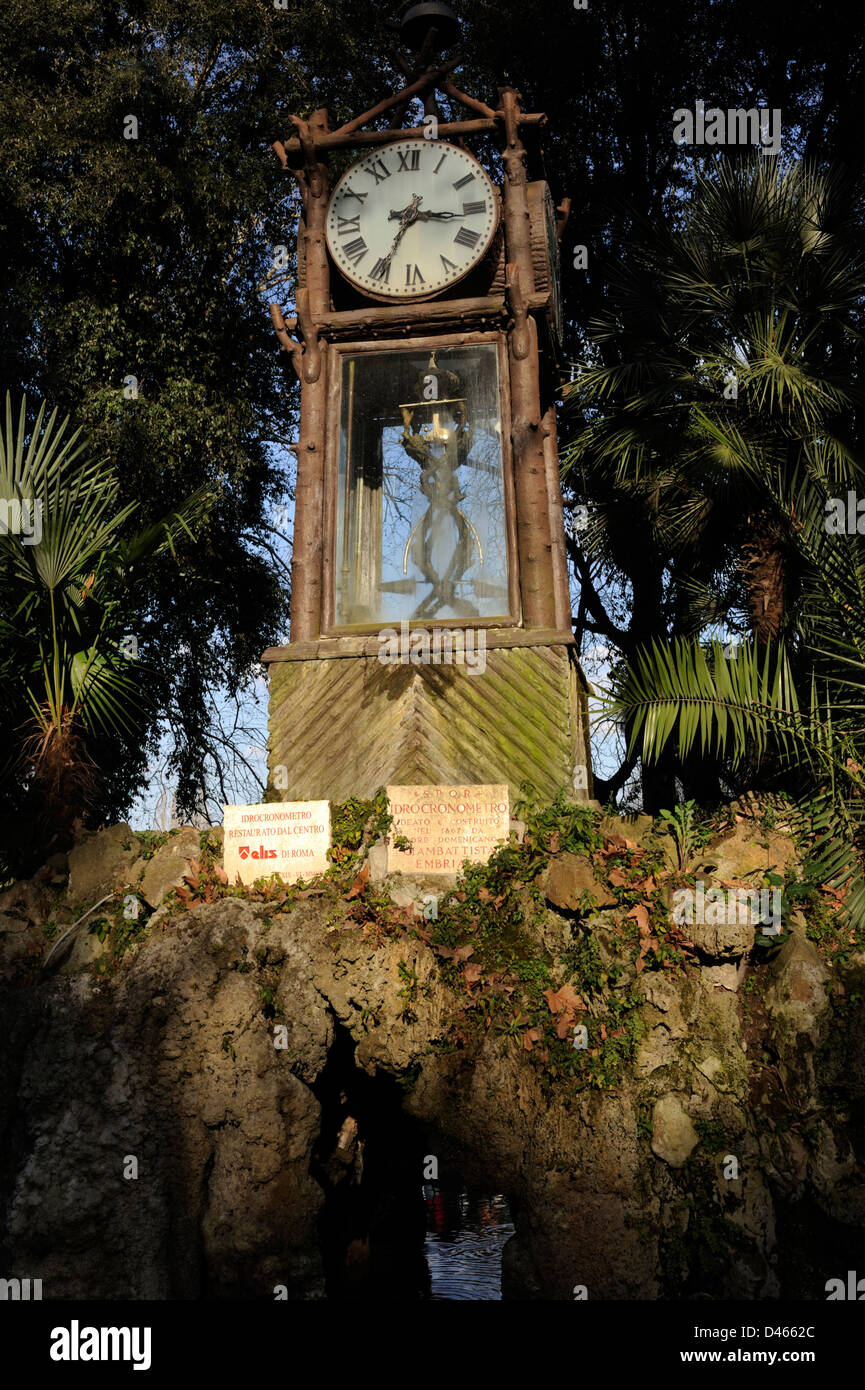 italy, rome, pincio, water clock Stock Photo Alamy