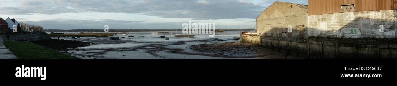 Panoramic view from chatham with the tide wash away Stock Photo