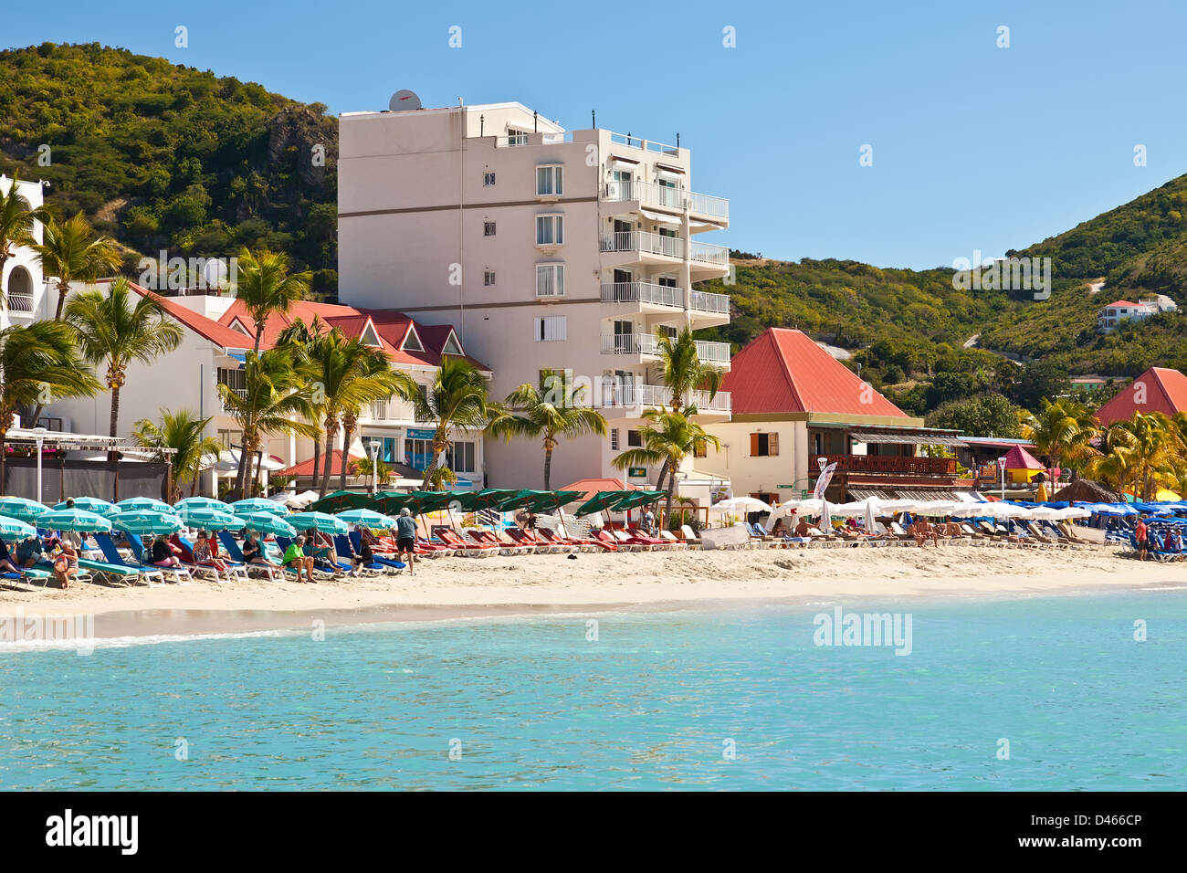 Great Bay Beach in Philipsburg, St. Maarten Stock Photo