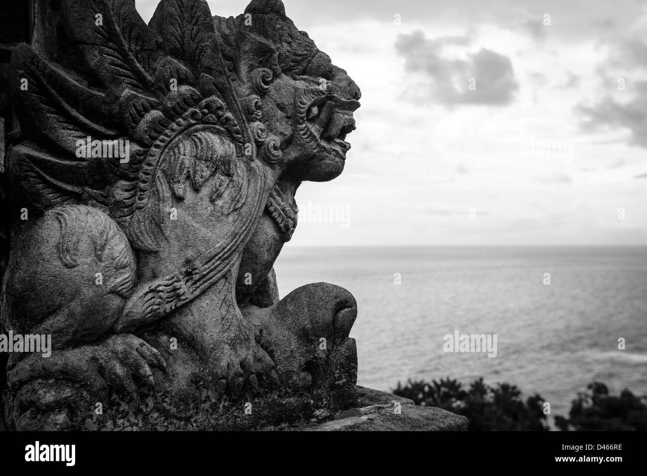 Stone curving balinese sculpture representing a Hindu divinity Stock Photo