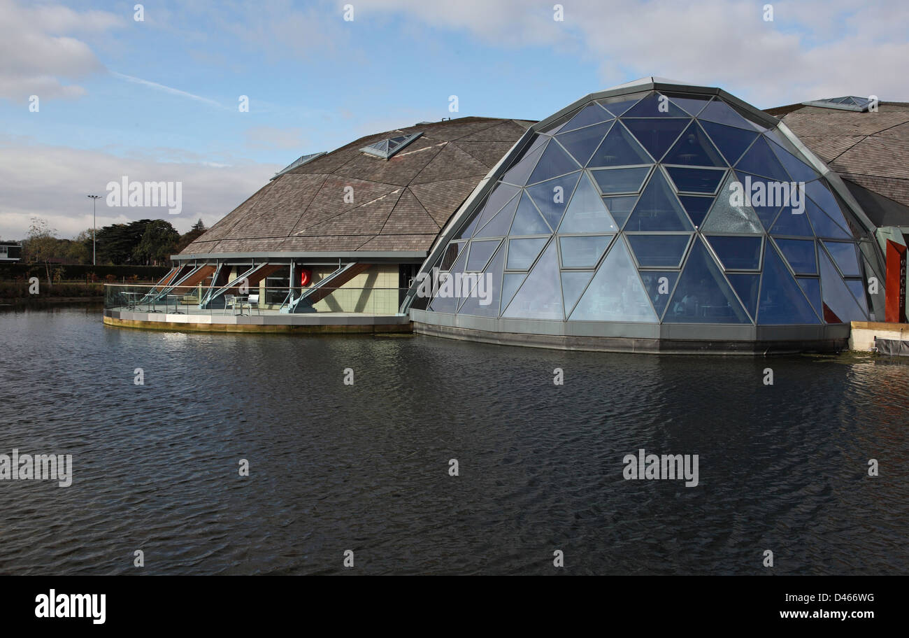 The Pods Leisure Centre, Scunthorpe, UK. Constructed as 5 intersecting timber domes, the building is highly eco-friendly. Stock Photo