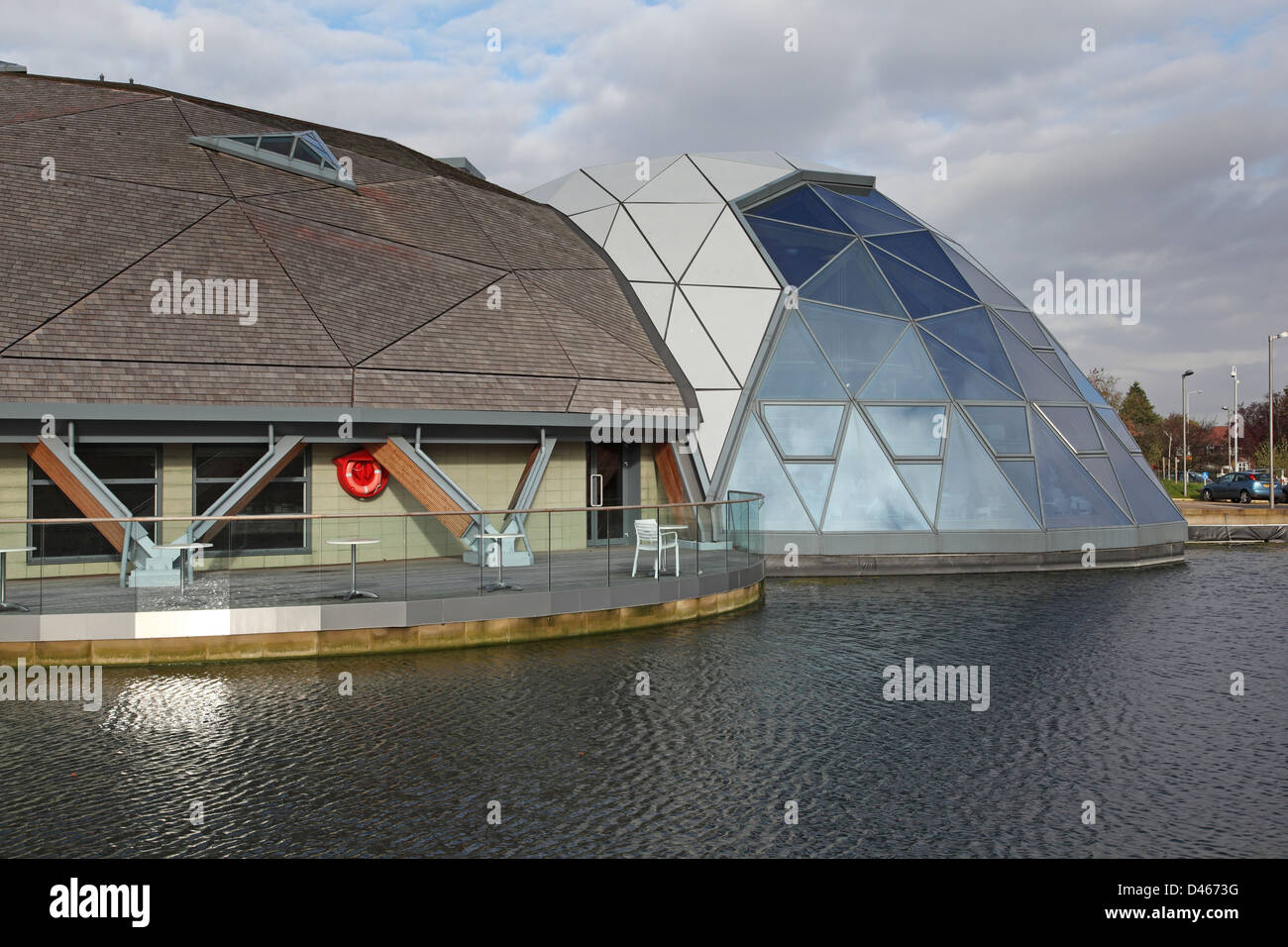 The Pods Leisure Centre, Scunthorpe, UK. Constructed as 5 intersecting timber domes, the building is highly eco-friendly. Stock Photo