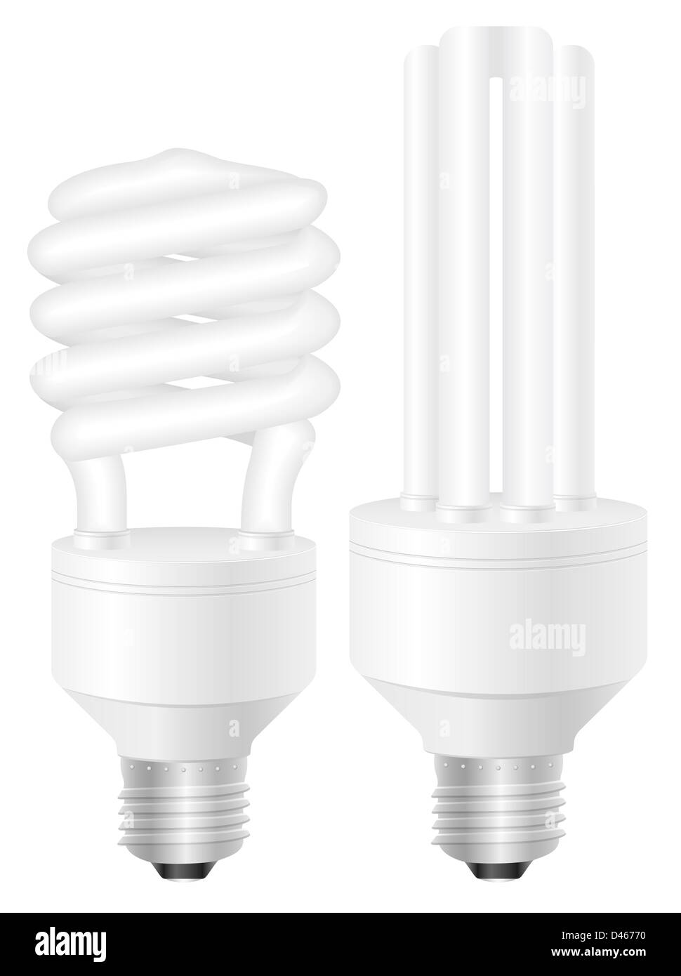 Energy saving light bulbs on a white background. Vector illustration ...