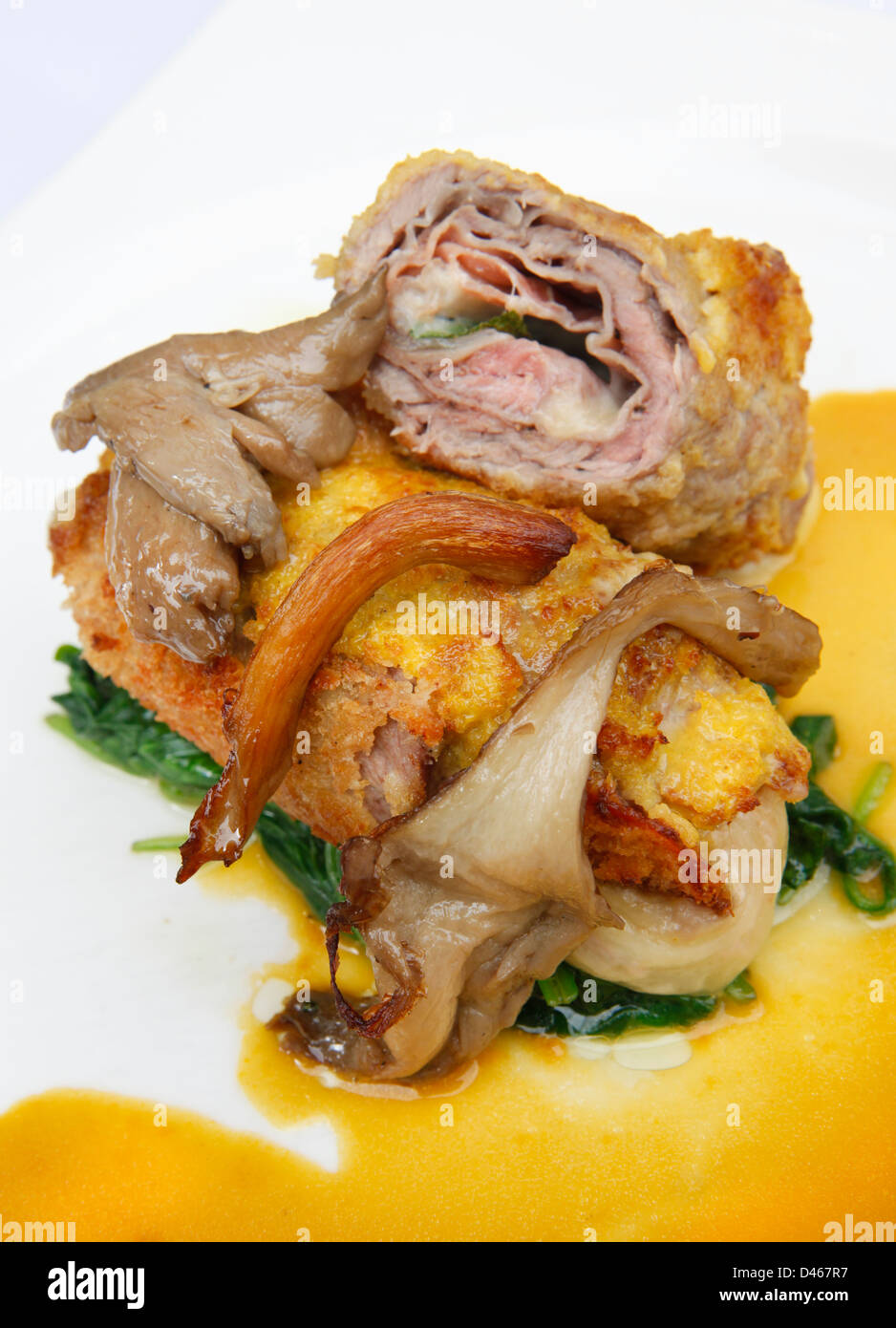 Involtino di vitello alla valdostana. Veal, parma ham, fontina cheese