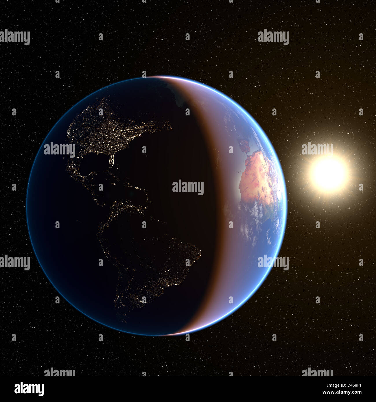 America's Lights at Night. Earth maps courtesy of NASA http