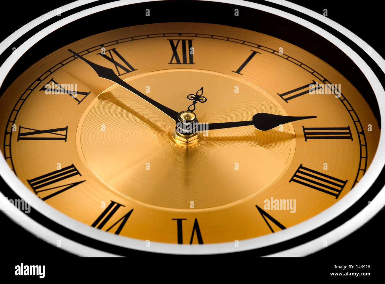 The yellow clockface is photographed closeup Stock Photo Alamy
