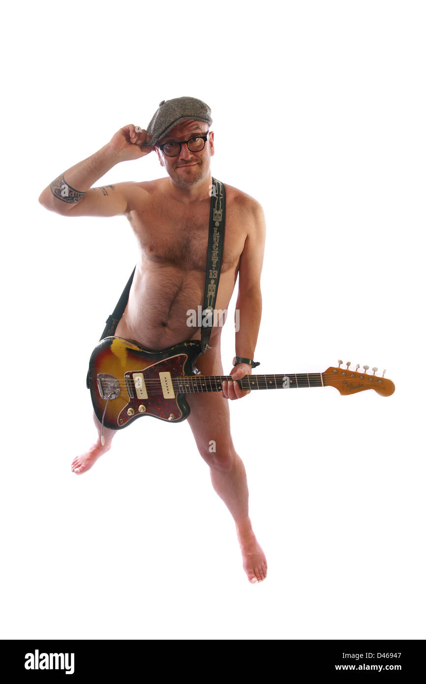 Nude guitar player
