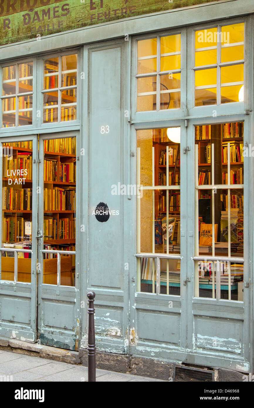 Bookstore in Les Marais district of Paris France Stock Photo