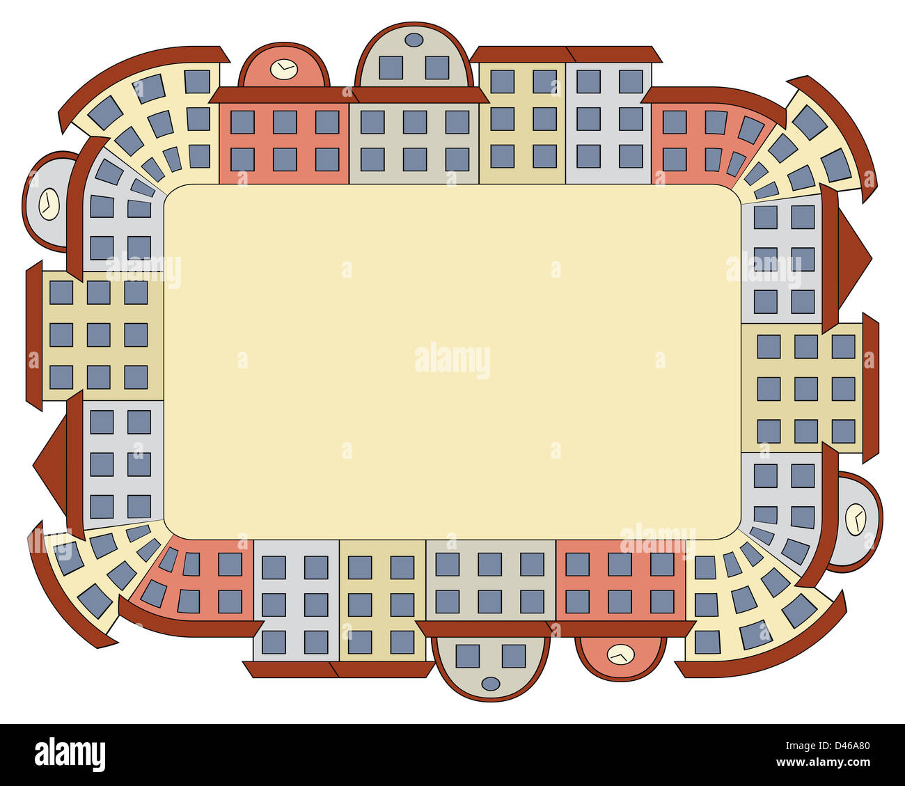 Simple Buildings Border Buildings border Cut Out Stock Images & Pictures - Alamy