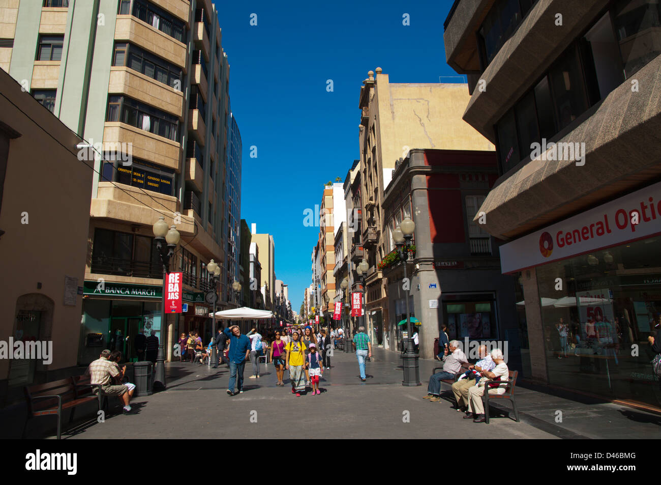 Calle Mayor de Triana street Triana district Las Palmas de Gran Canaria  city Gran Canaria island the Canary Islands Spain Europe Stock Photo - Alamy