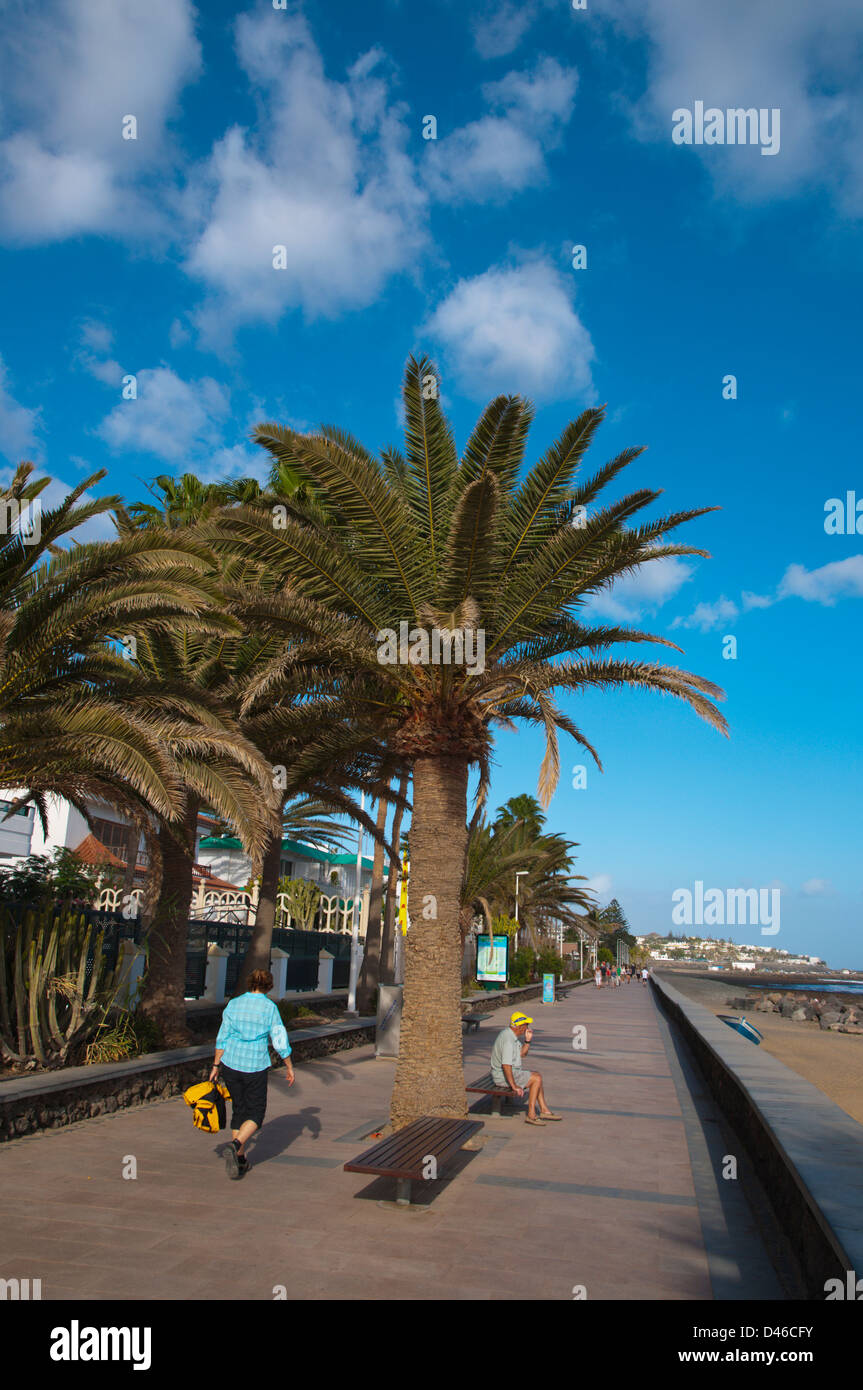 Paseo Costa Canaria seaside promenade Playa del Ingles resort Gran Canaria island the Canary Islands Spain Europe Stock Photo