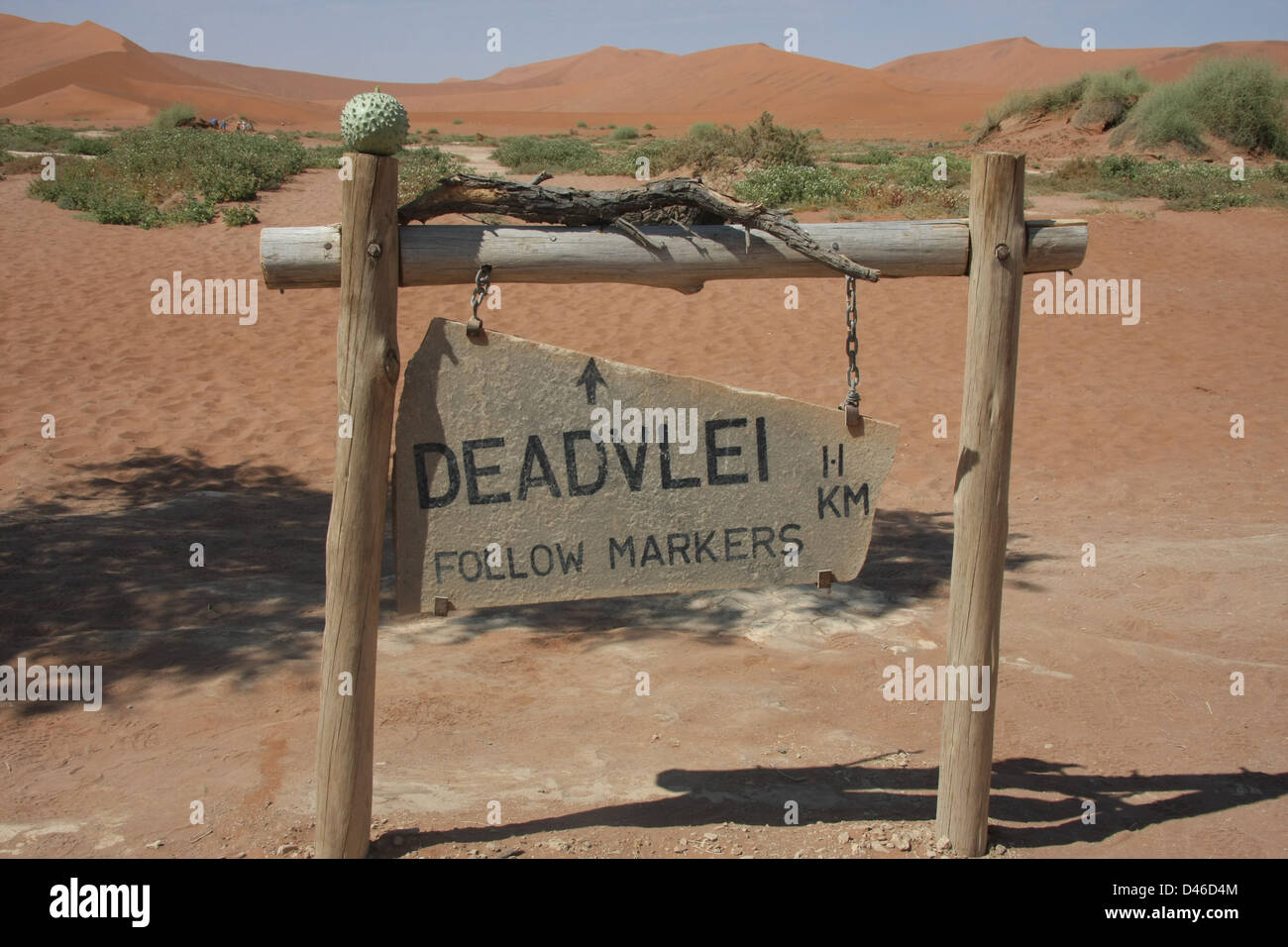 Entrance to the Dead Vlei, near Sossusvlei, Namib Desert, Namib-Naukluft National Park, Namibia Stock Photo