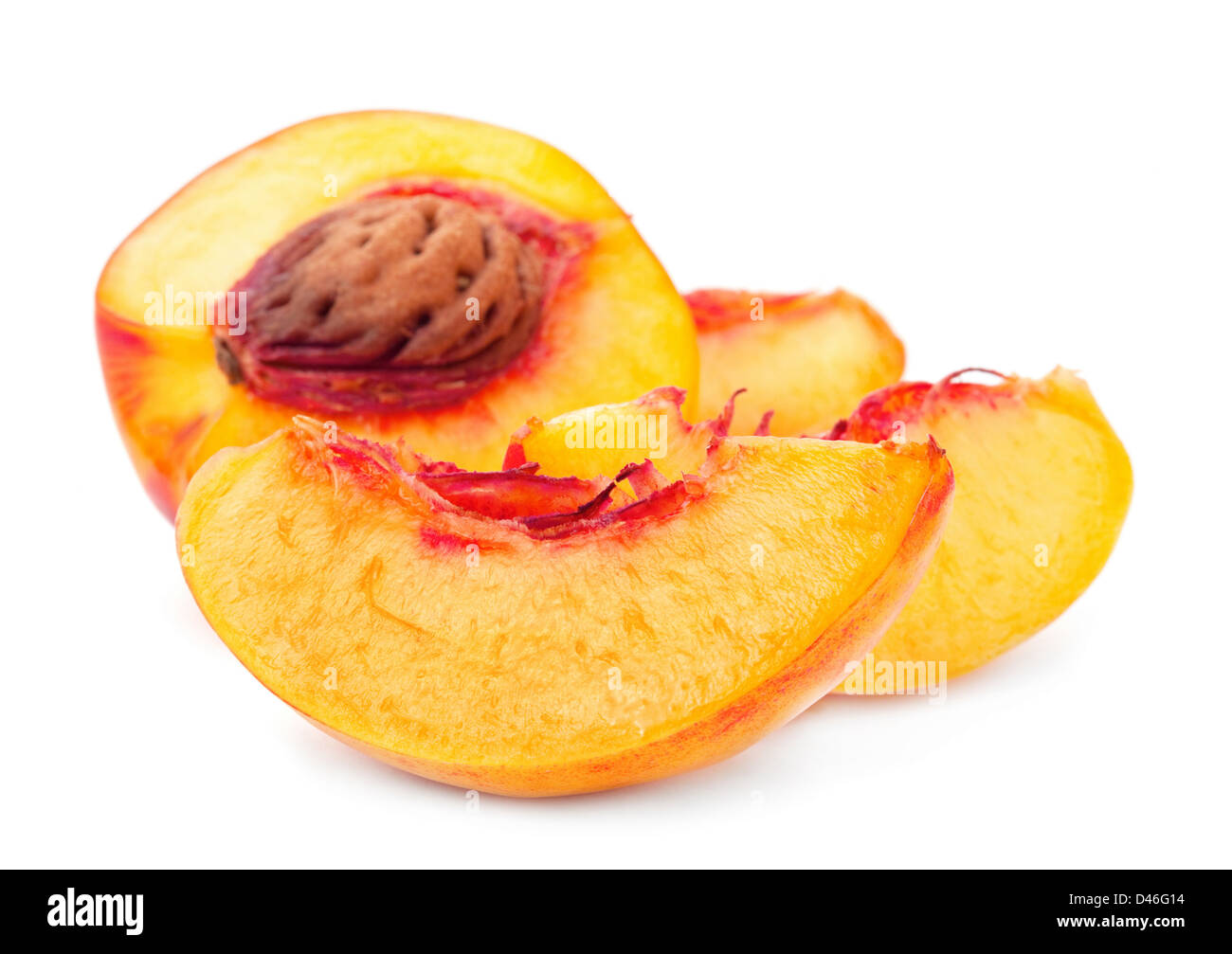 Nectarine peach family fruit isolated on white Stock Photo Alamy