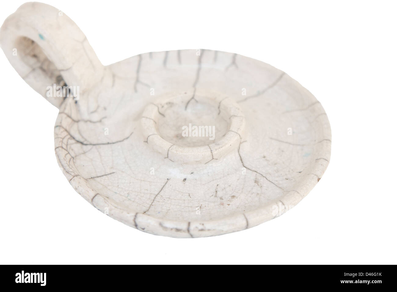 Porcelain candle holder on white Stock Photo Alamy