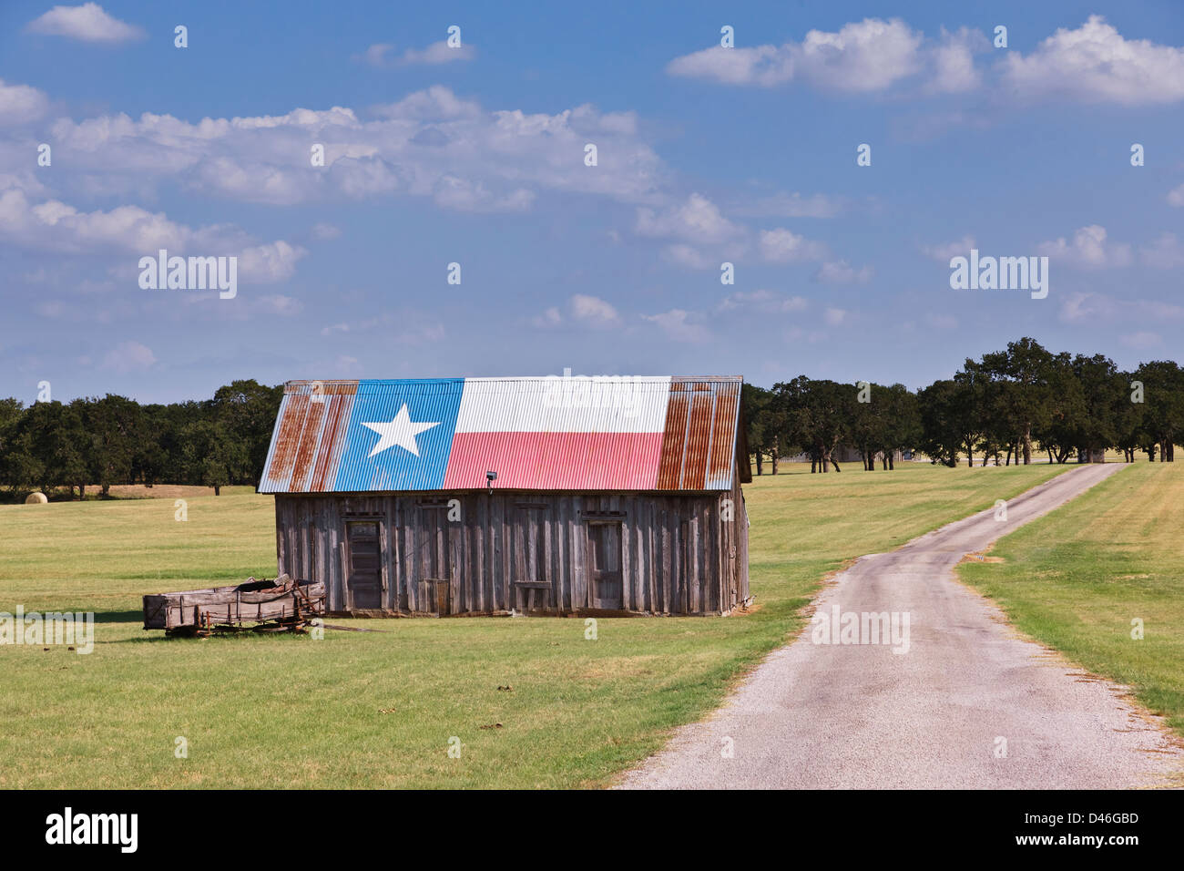 Barn Painted as the Texas Flag Stock Photo - Alamy