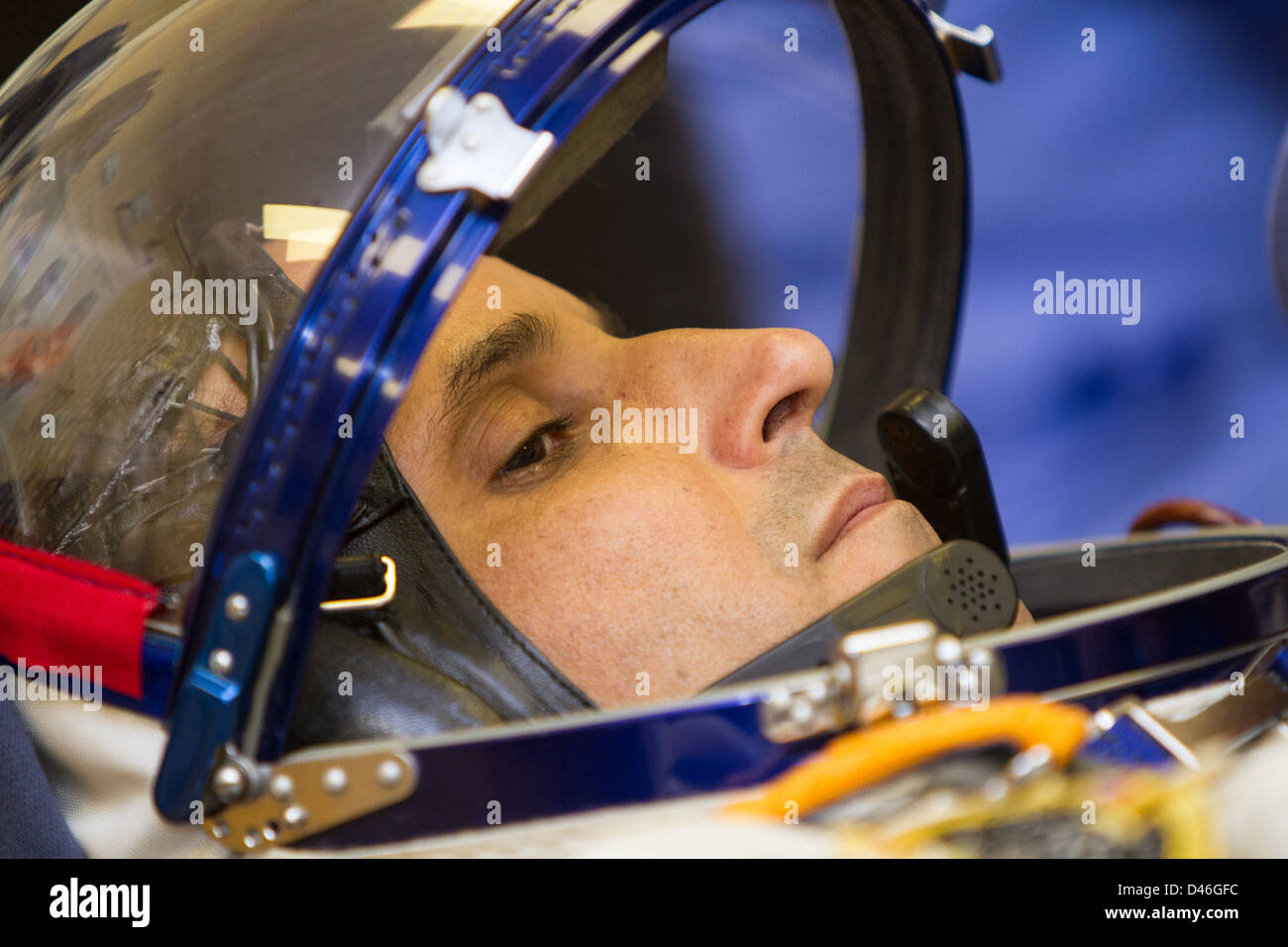 The crew of Expedition 31, including Joe Acaba and Andrey Shelepin, prepares for launch at the Baikonur Cosmodrome in Kazakhstan, ahead of their mission to the International Space Station. Stock Photo