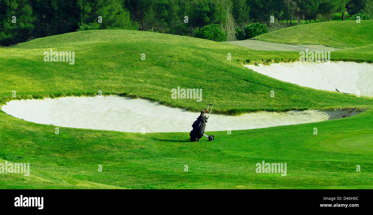 Professional golf gear on the golf course Stock Photo