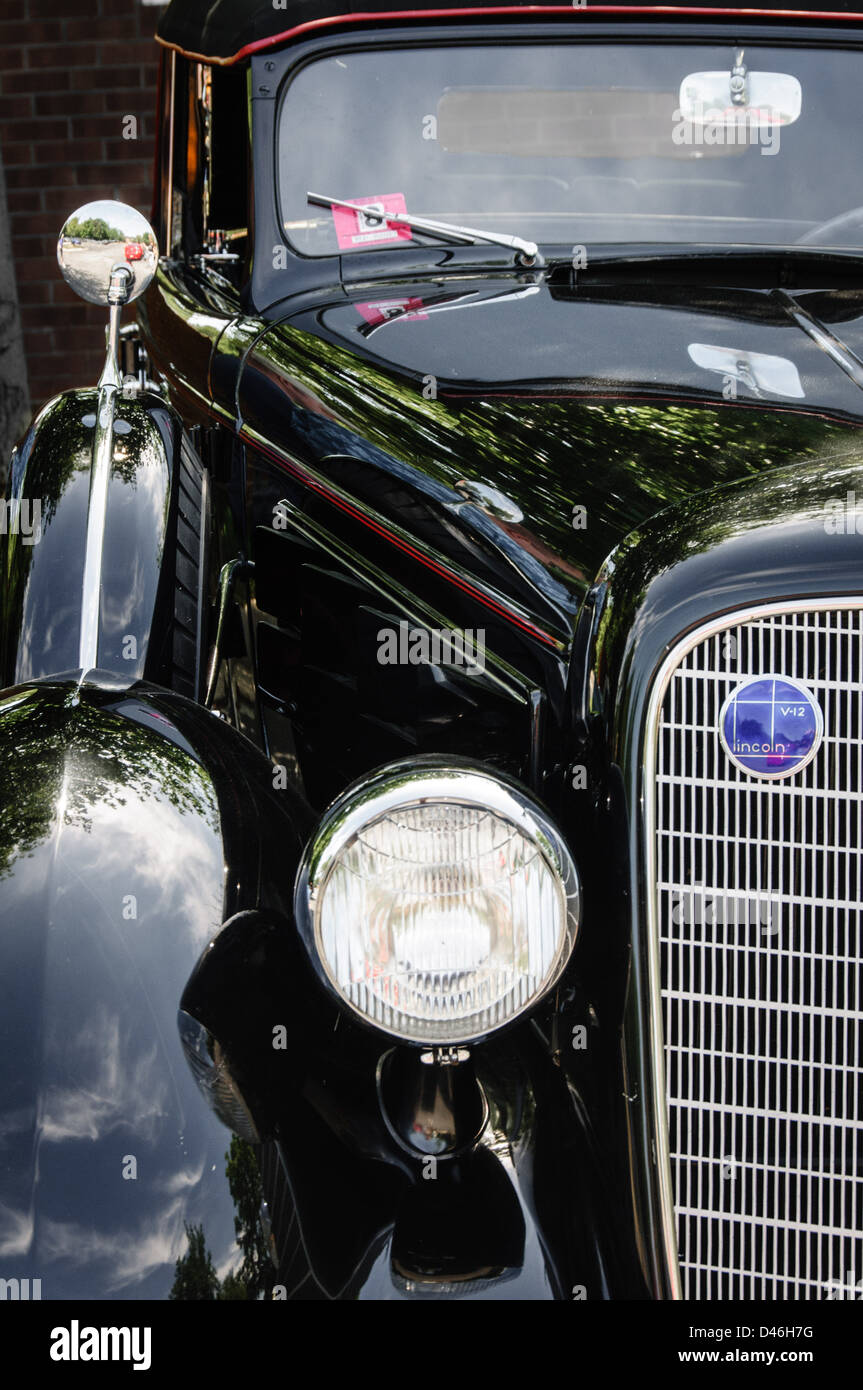 1936 Lincoln V-12, Antique Car Show, Armstrong Street, Old Town Fairfax, Virginia Stock Photo