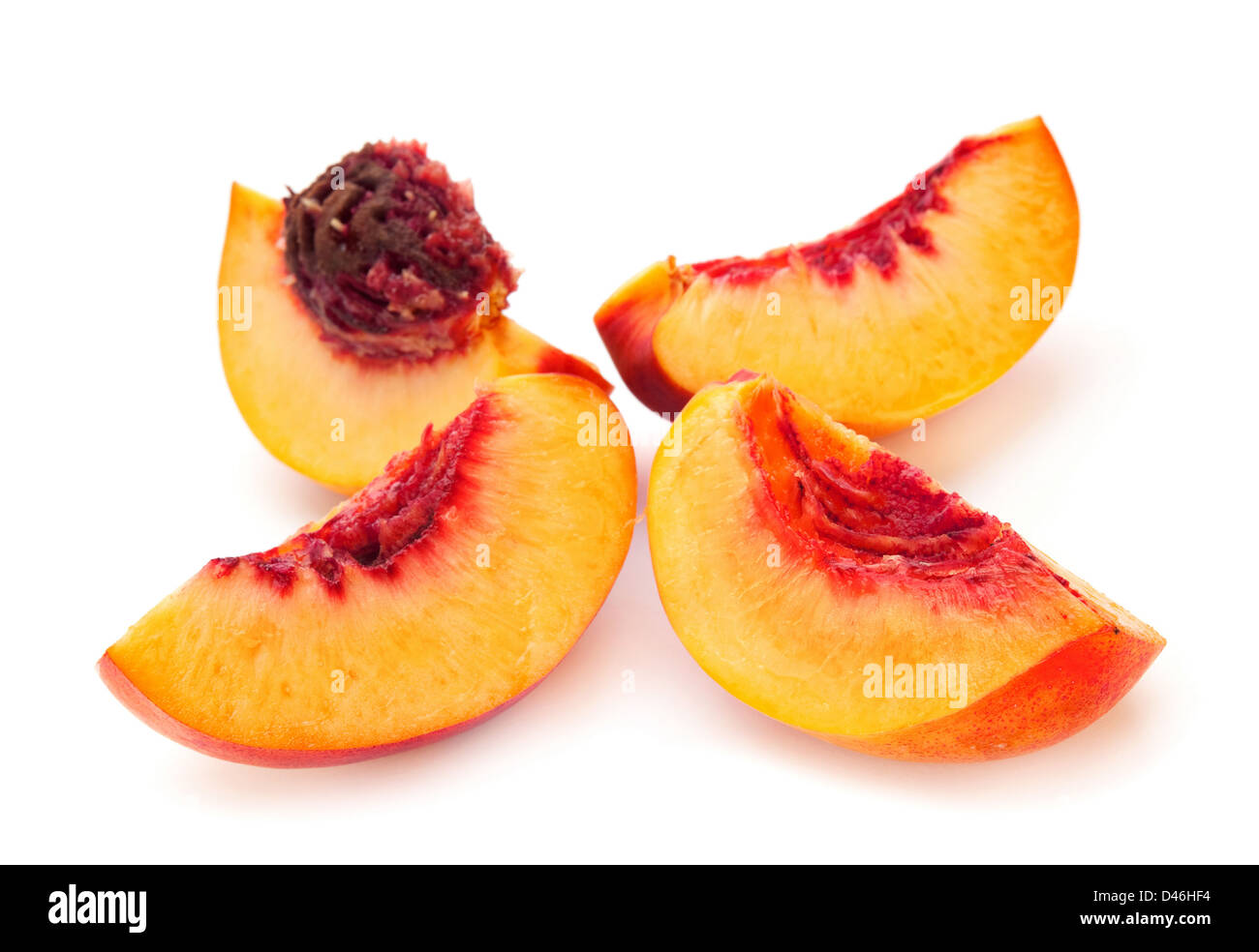 Nectarine peach family fruit isolated Stock Photo Alamy