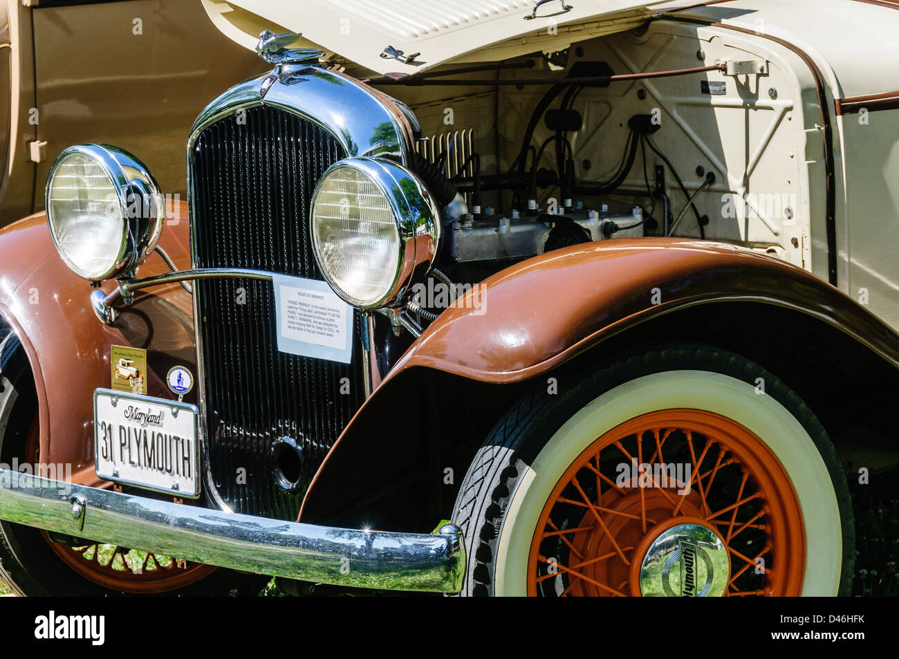 1931 Plymouth, Antique Car Show, Sully Historic Site, Chantilly, Virginia Stock Photo