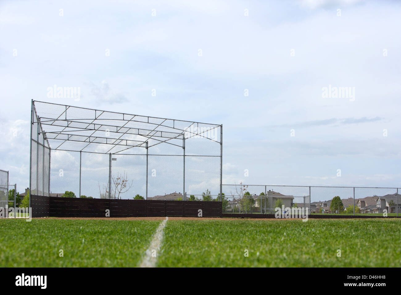 Base ball backstop for a little league field Stock Photo Alamy