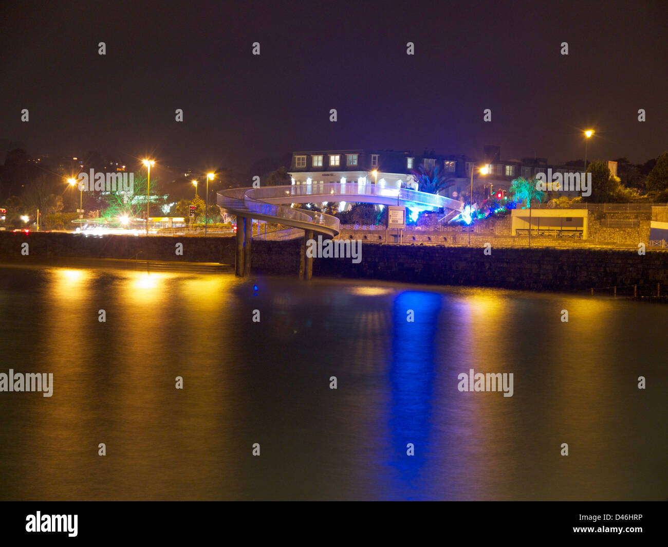 Torquay seafront at night Stock Photo