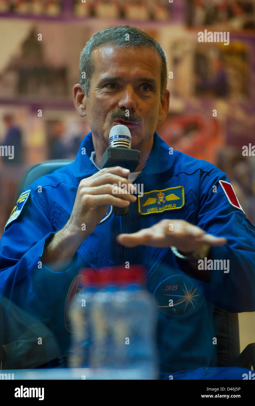 Expedition 32 astronauts, including Chris Hadfield, held a press ...