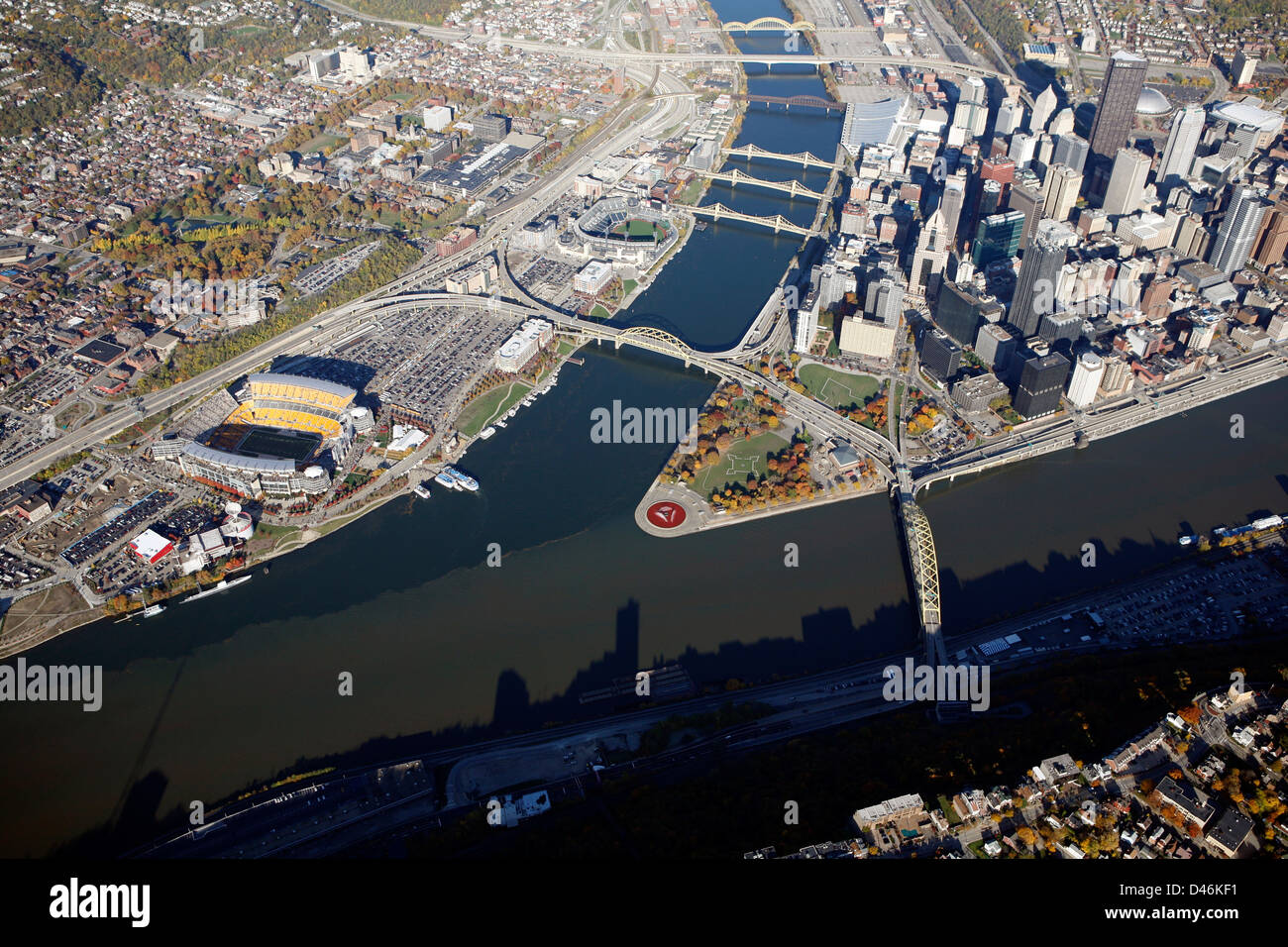 Pittsburgh City from the air Stock Photo
